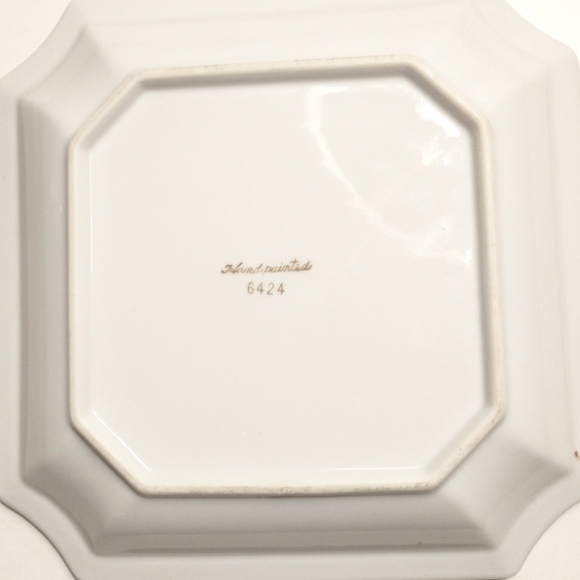 Ornate Ceramic Plate 8x8 Floral Pattern - Picture 5 of 5